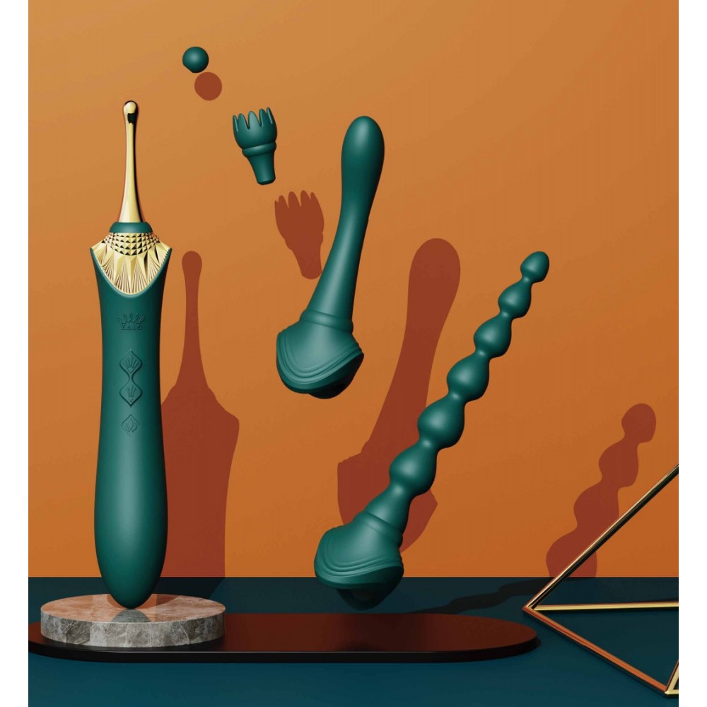 Вібратор двосторонній універсальний ZALO BESS2 Turquoise Green