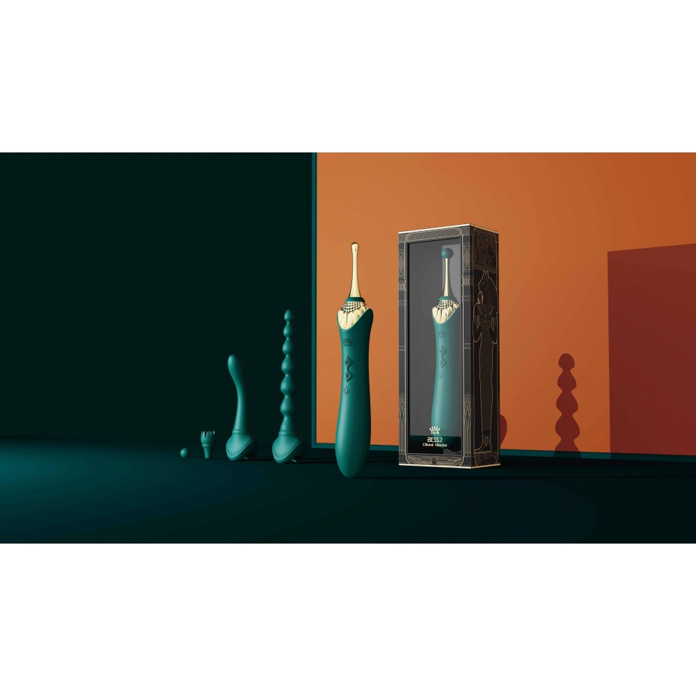 Вібратор двосторонній універсальний ZALO BESS2 Turquoise Green