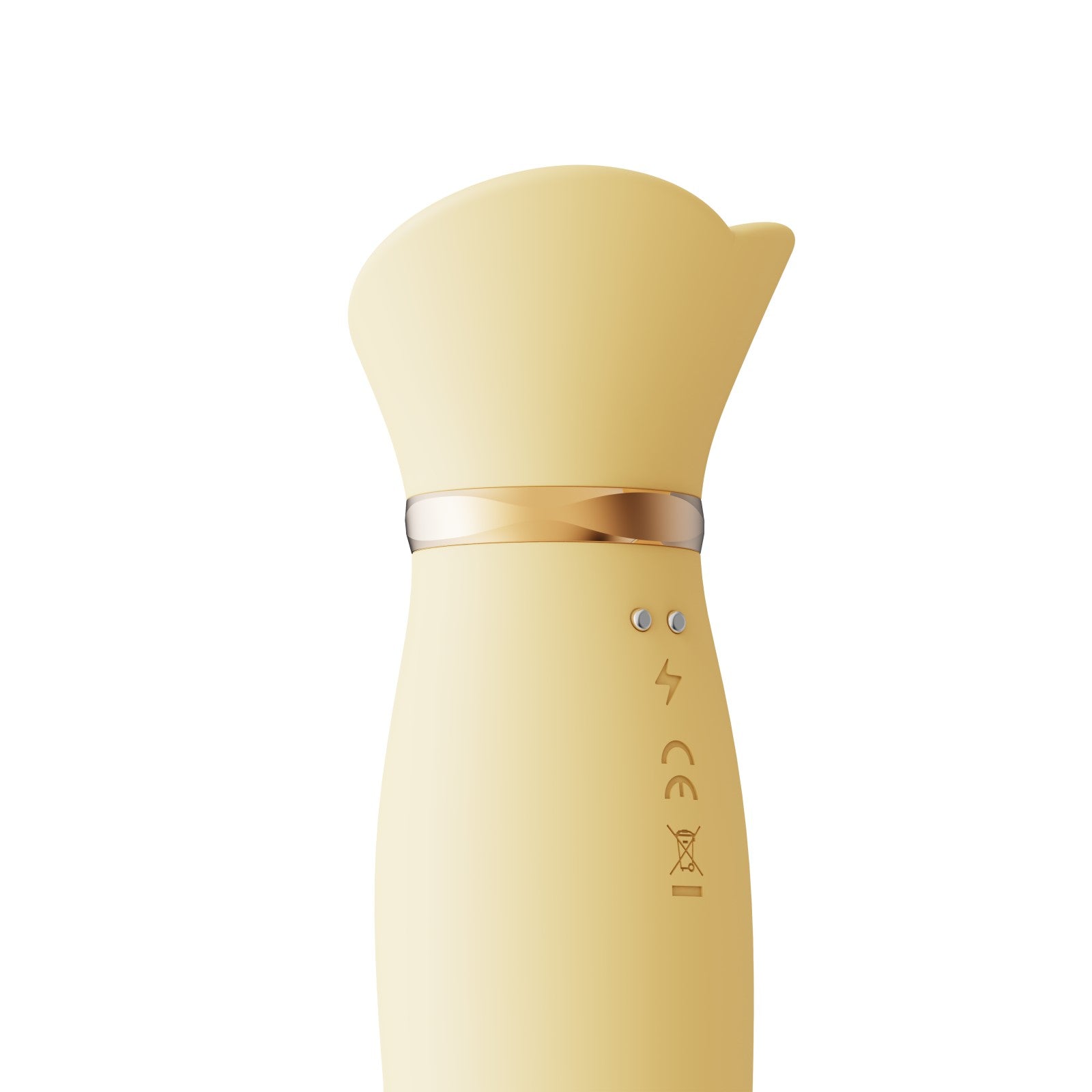 Вибратор с подогревом и вакуумной стимуляцией ZALO ROSE RABBIT YELLOW