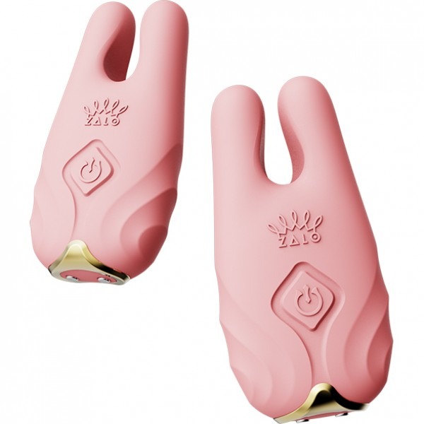Бездротові смарт вібрують затискачі для сосків ZALO Nave Vibrating Nipple Clamps рожевий