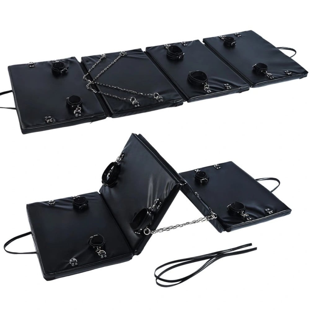 Дошка для бондажу Roomfun Bondage Board (наручники+манжети на щиколотки+окови на ноги+ремені) чорна
