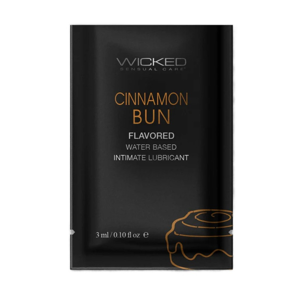 Пробник лубриканта Wicked Aqua Cinnamon Bun (булочка з корицею) на водній основі, 3 мл
